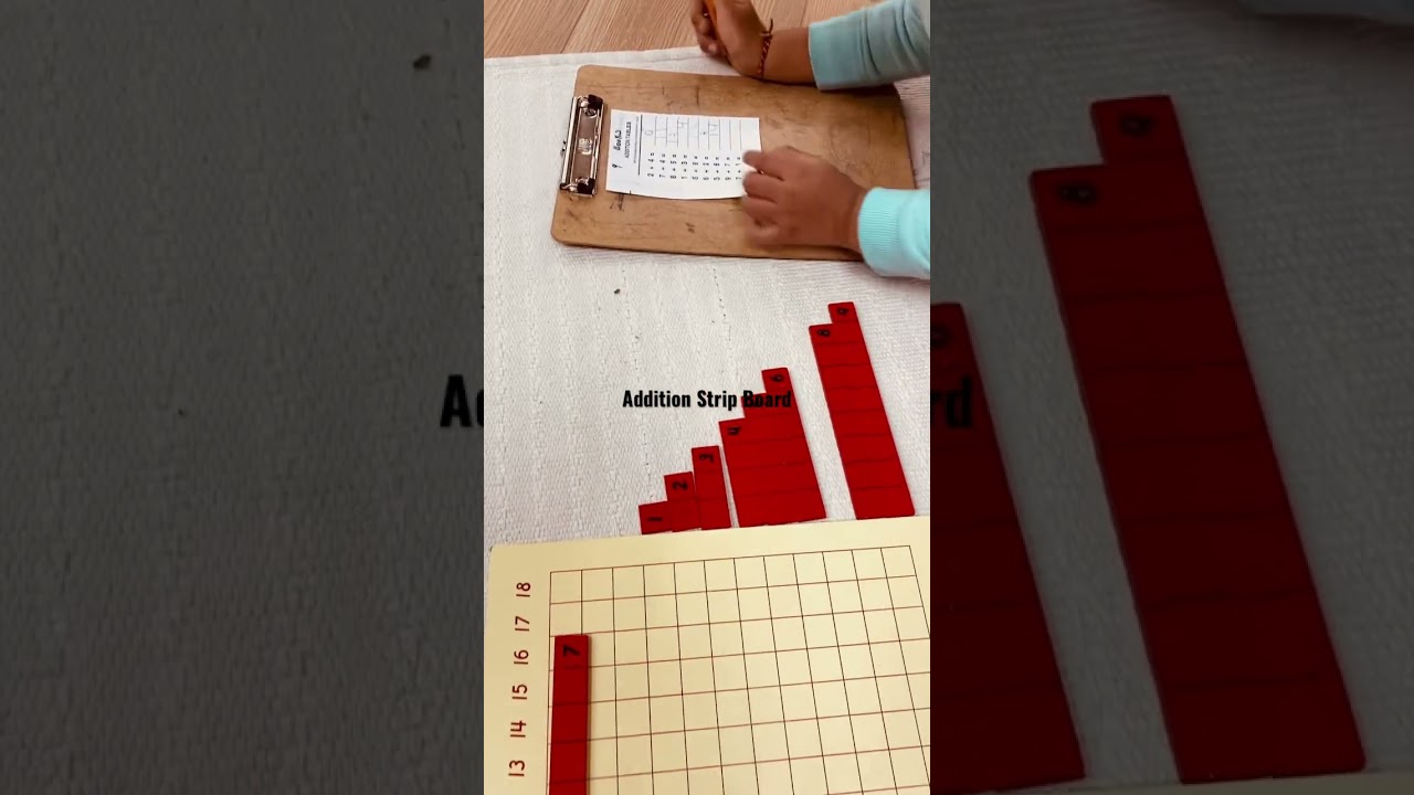 Addition Strip Board#math #mathematics #preschool #montessori #parenting #early Addition#sub