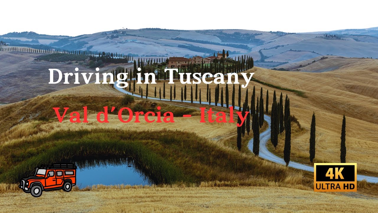 Driving in Val d'Orcia, Summer, Tuscany (Italy)