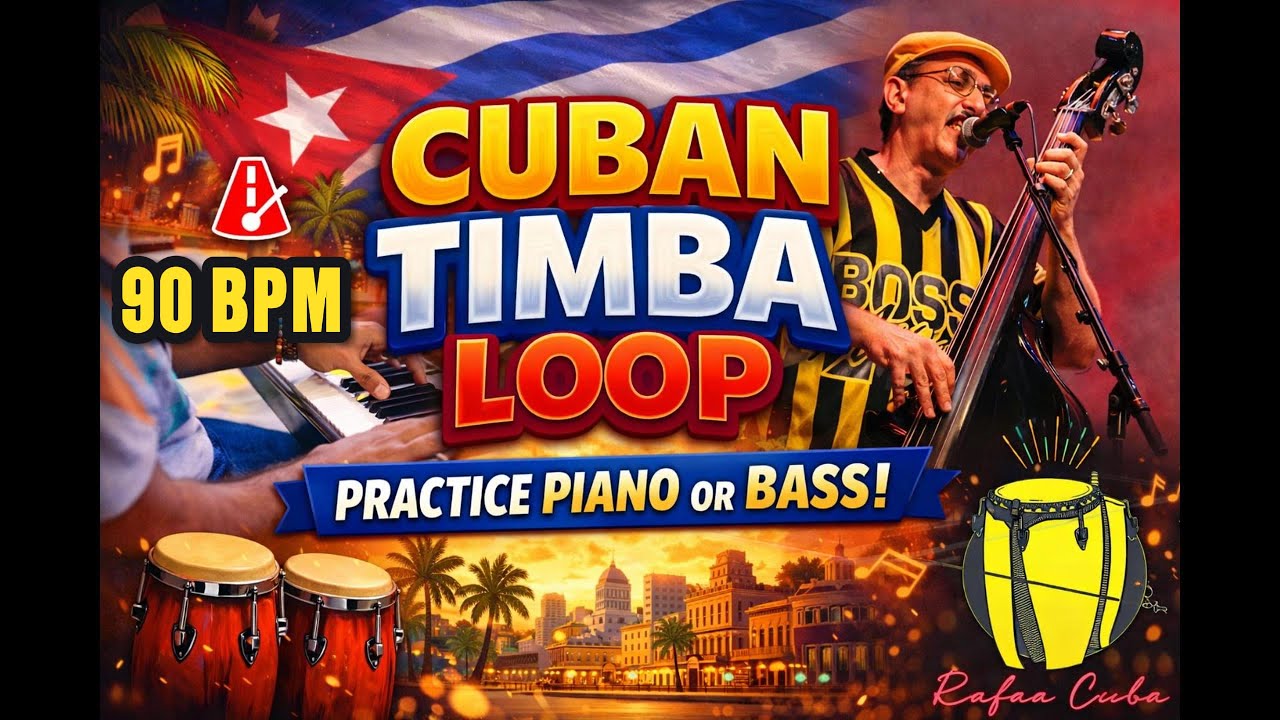 CUBAN TIMBA PERCUSSION LOOP - PARA PRACTICAR TUMBAOS  - 90 BPM