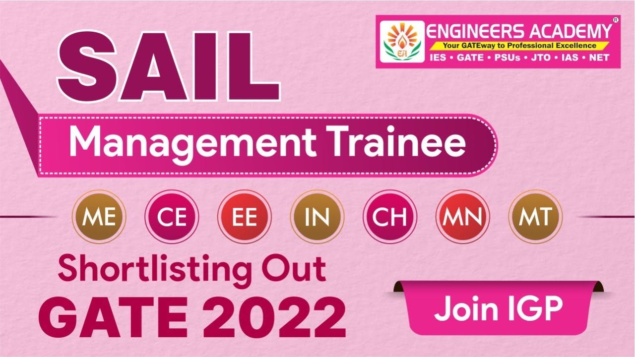 SAIL Management Trainee Shortlisting Out Through GATE 2022 | Join Interview Guidance Programe #EA