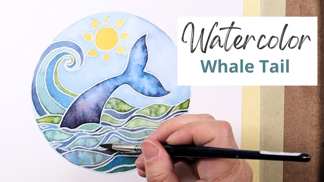 Watercolor Stained Glass Effect - Paint an Easy Whale Tail