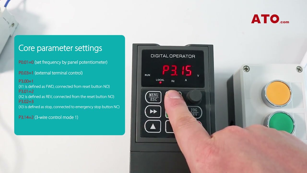 Forward and reverse VFD button control