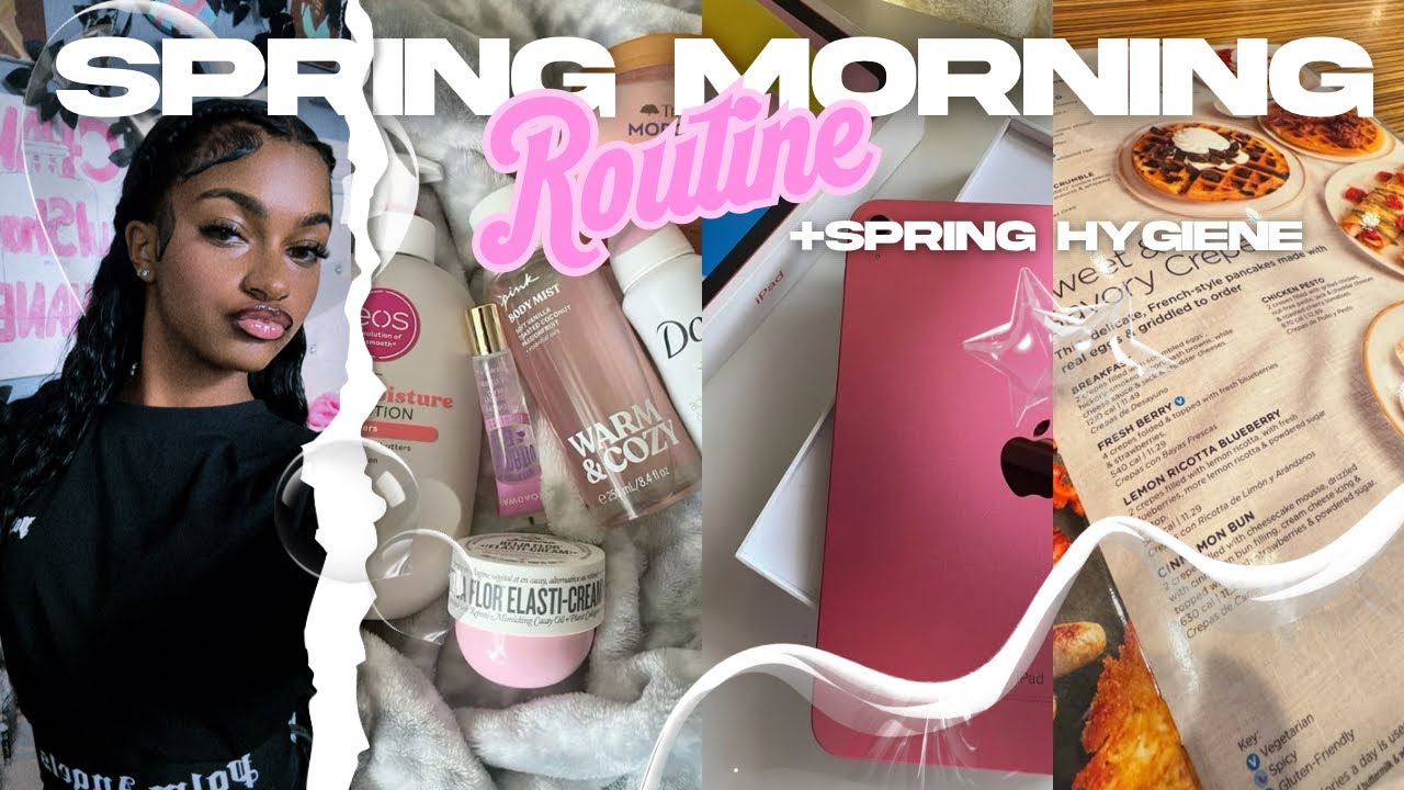 SPRING MORNING ROUTINE♡ | spring hygiene, productive morning, grwm for work, etc.