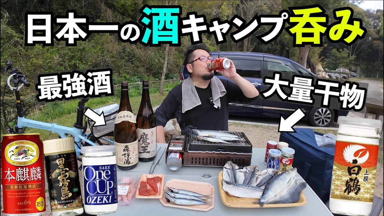 男キャンプ場で車中泊酒豪遊【干物パラダイス】#1人飲み  #グルメ  #キャンプ