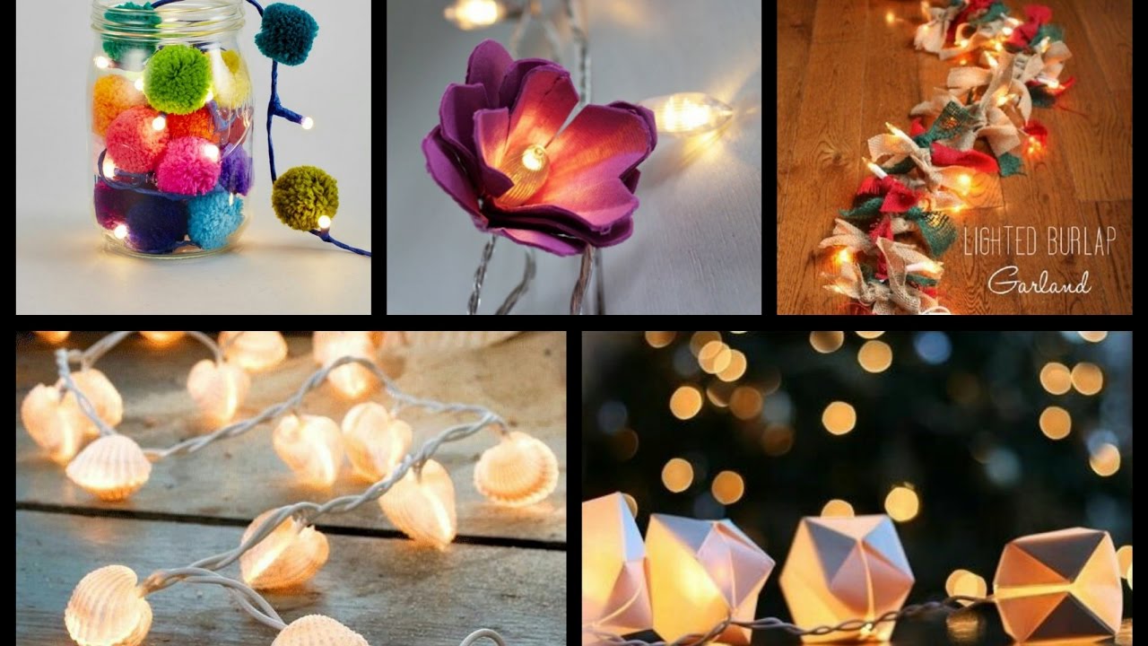 Best DIY String Lights Ideas - Lighted Garland Tutorial - Fairy Lights Room Decor