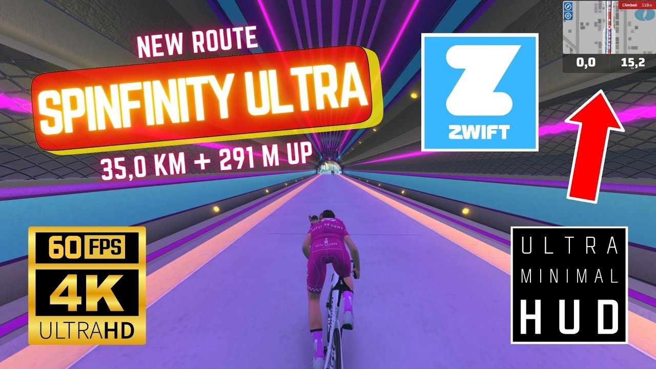 Spinfinity Ultra (35 km / 291 m up) Zwift 4K 60fps Ultra HD 2160p RTX 4060 - New York New Route