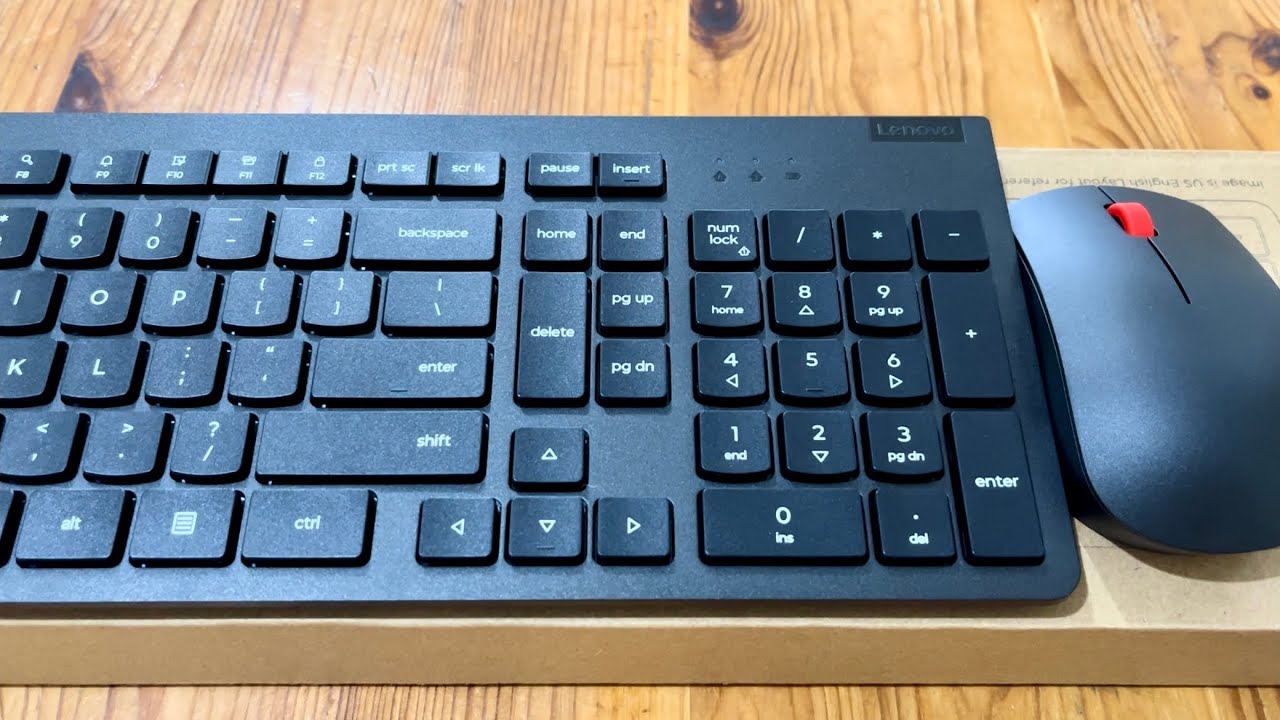 Lenovo Essential Wireless Combo Keyboard & Mouse Gen2 Black US_English 103P Quiet Keyboard Unboxing
