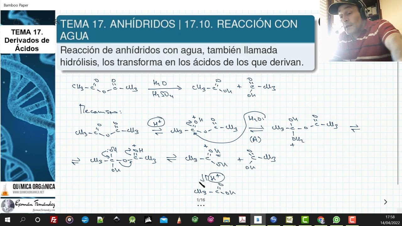TEMA 17. ANHÍDRIDOS | 17.10. HIDRÓLISIS