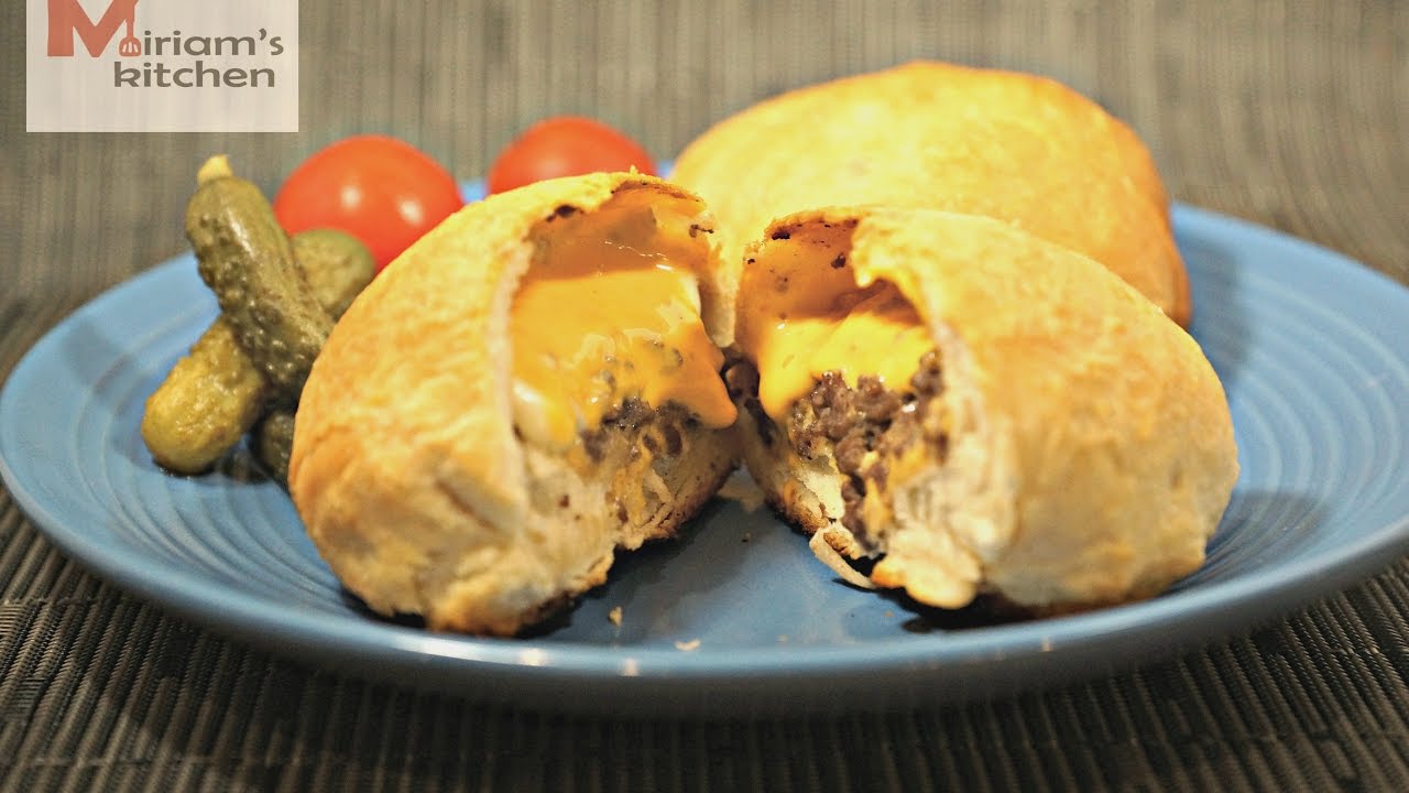 Stuffed cheese burger using ready made biscuit dough