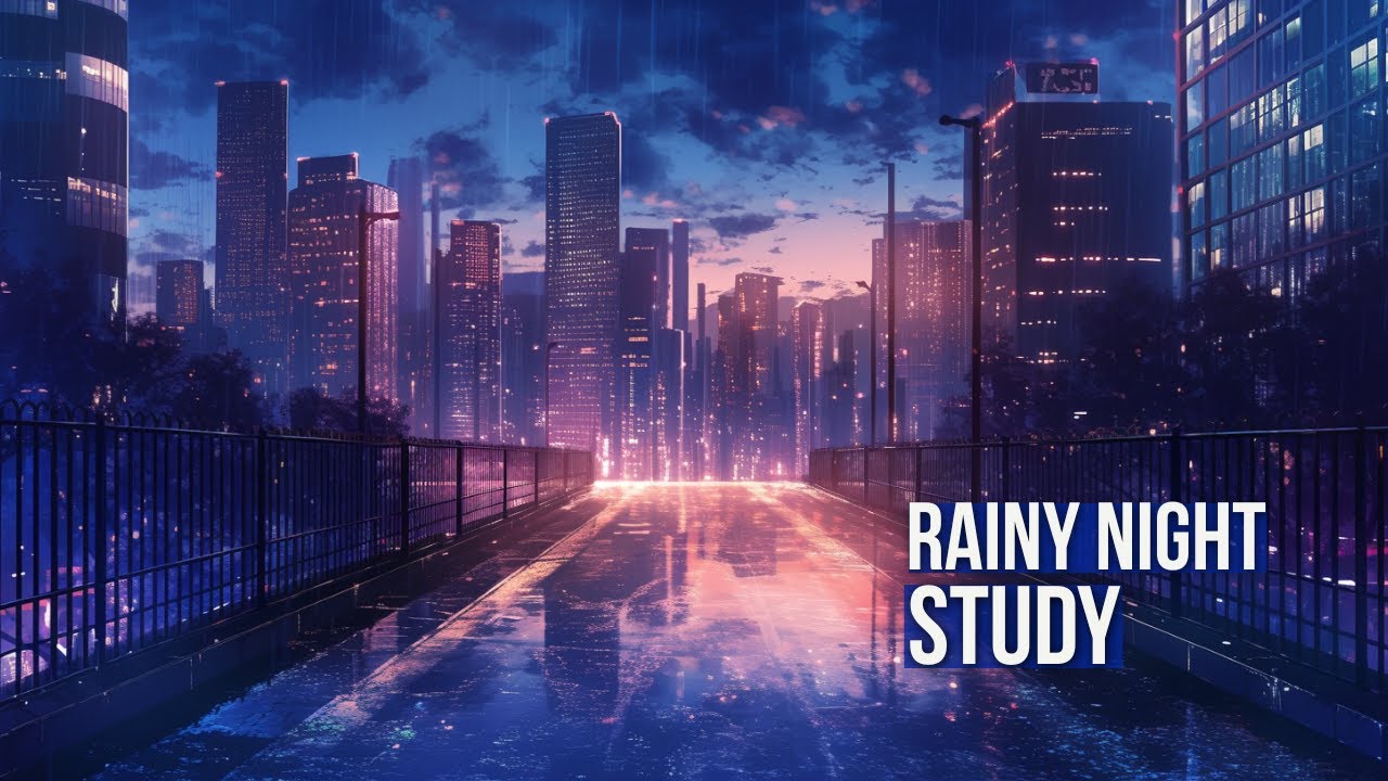 Rainy Late-Night Study Music (No Vocals) | Focused Work & Study