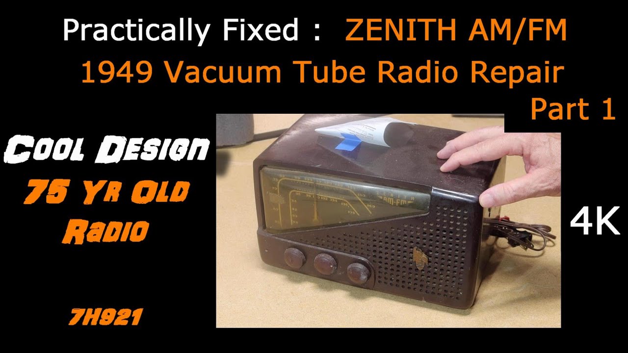 75 Yr Old Zenith AM/FM Vacuum Tube Radio Repair - 1949 Part 1 Model 7H921  [4k]