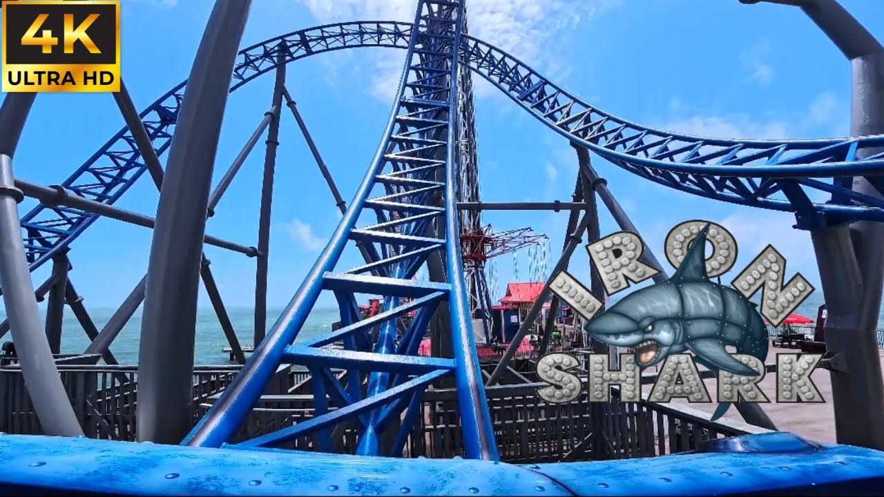 Iron Shark CRAZY 95&deg; Drop! 4K POV Galveston Pleasure Pier, Texas