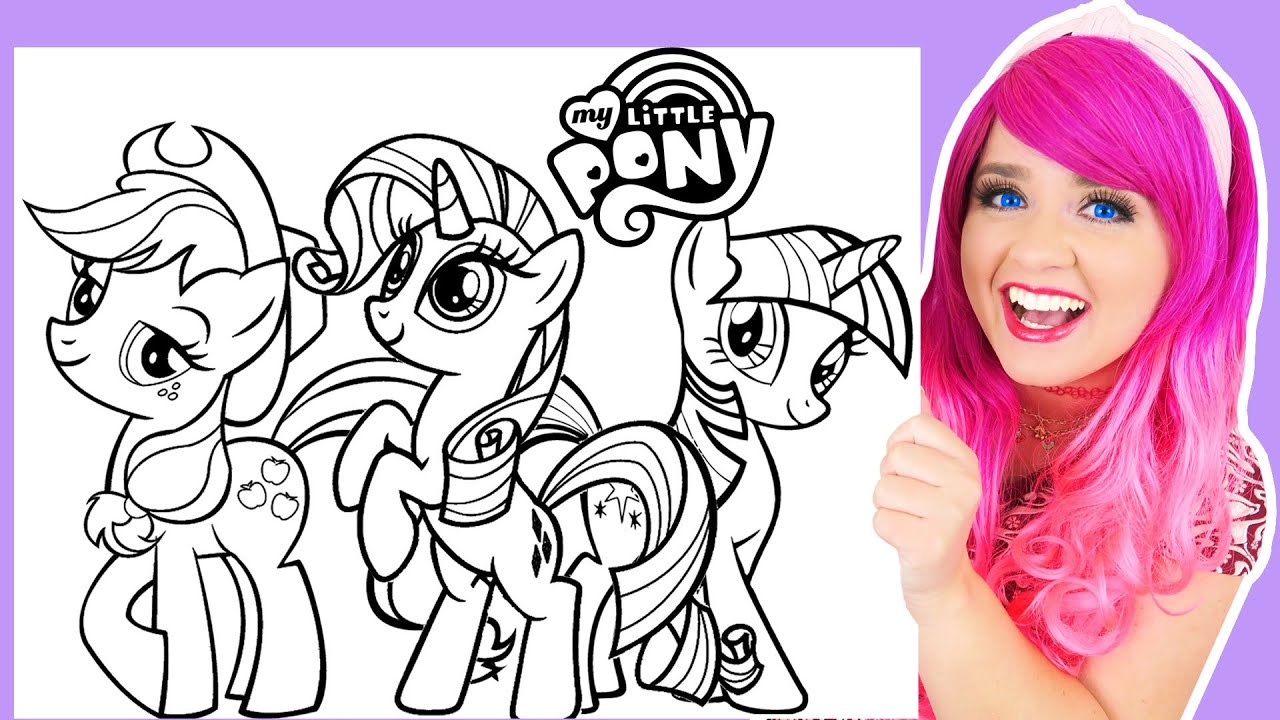 Coloring My Little Pony Rarity, Twilight Sparkle & Applejack Coloring Pages | Prismacolor Pencils