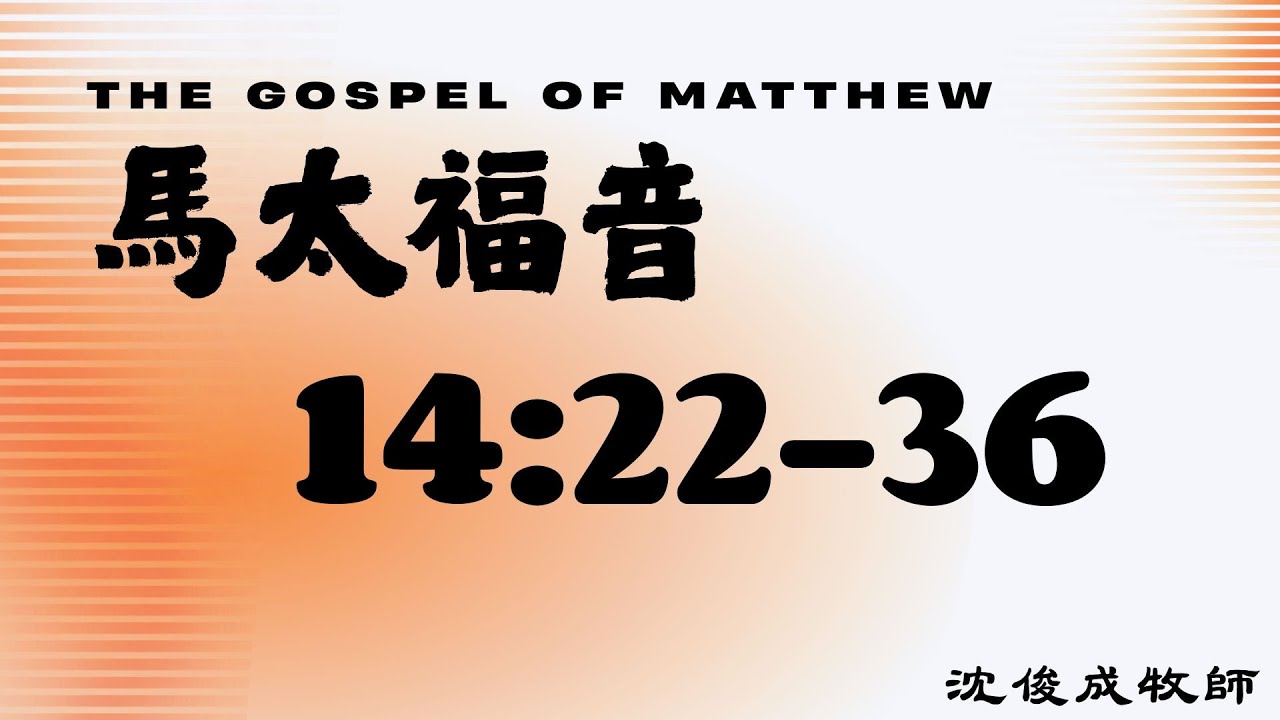 20260218活潑的生命－每日讀經 / 馬太福音14:22-36