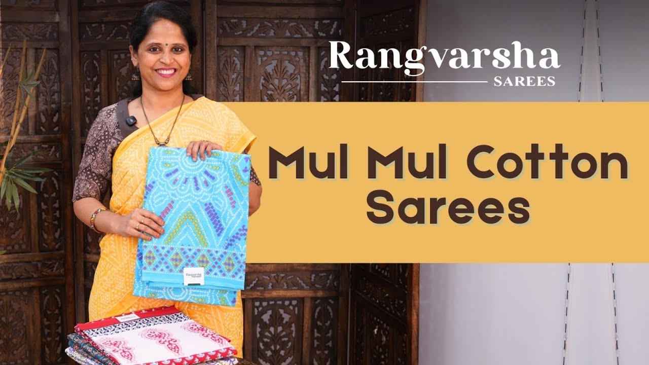 Elegant printed Pure Mul Mul Cotton Sarees - Rangvarsha Sarees - Special Offer- Watch fully! 