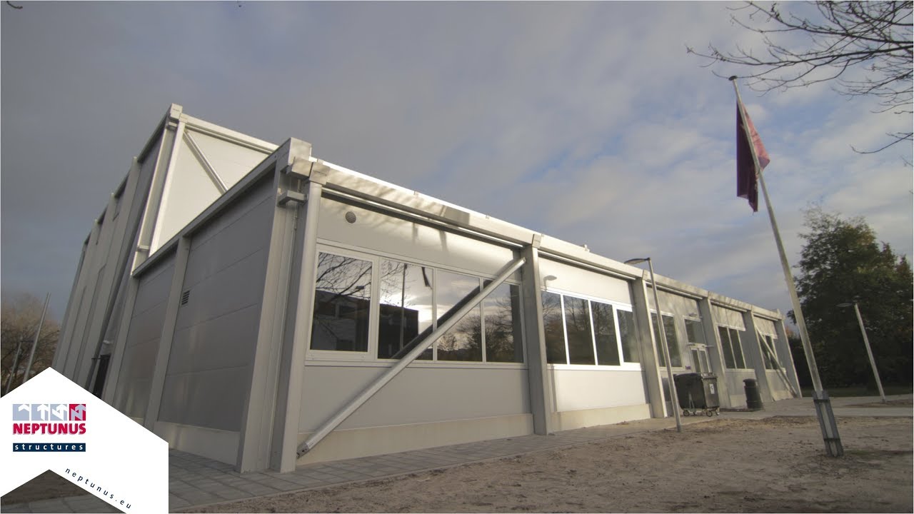 Build-up time lapse of temporary sports hall at Fontys Tilburg - Neptunus Structures