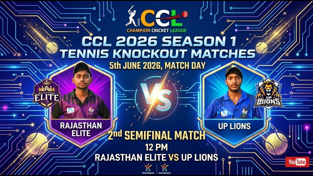 CCL 2026 || SEASON-1 || MATCH 4 || Rajasthan Elite (Tennis) Vs UP Lions (Tennis)