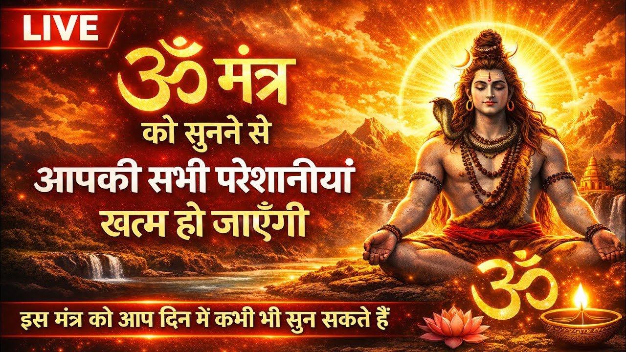 ॐ मंत्र सुनने के अद्भुत फायदे — मन की शांति के लिए इसे दिन में कभी भी सुनें #live #om