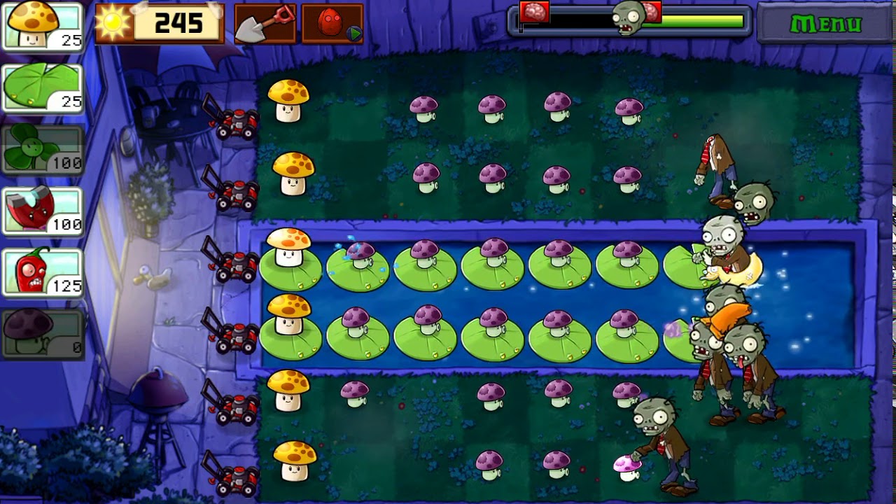 Plants vs Zombies Fog Level 9