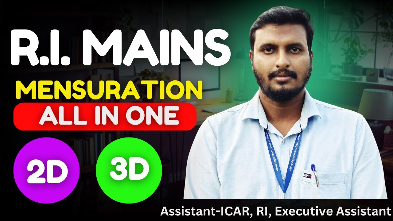 📚 2D & 3D Mensuration Formulas for RI Mains & Other Govt Exams | Quick Revision & Tricks 📏🔺🔲