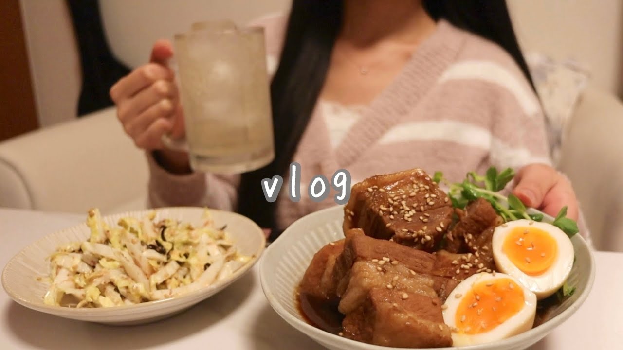 vlog/いよかんのシロップ漬け･キッシュ風トースト､豚の角煮晩酌🍊🍖🍺