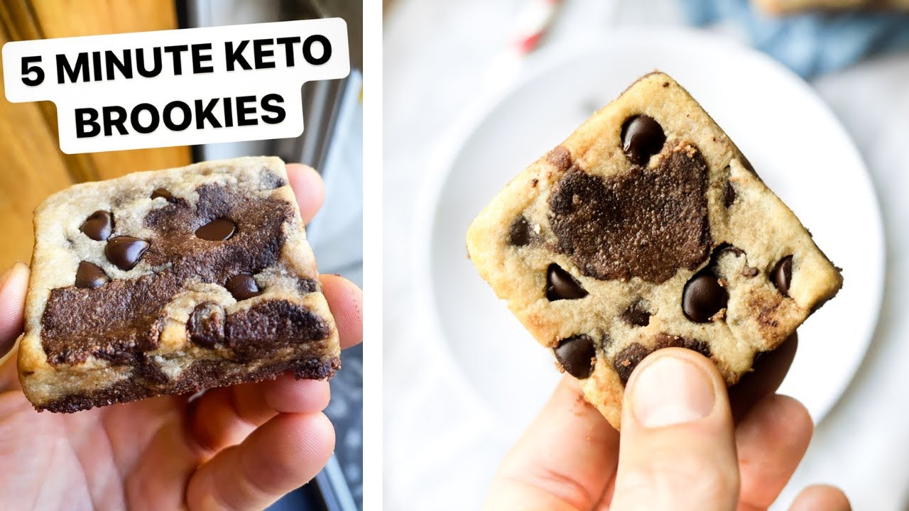 Keto Brookies In 5 Minutes | Gluten Free, Sugar Free, Healthy Cookie Brownie Bars