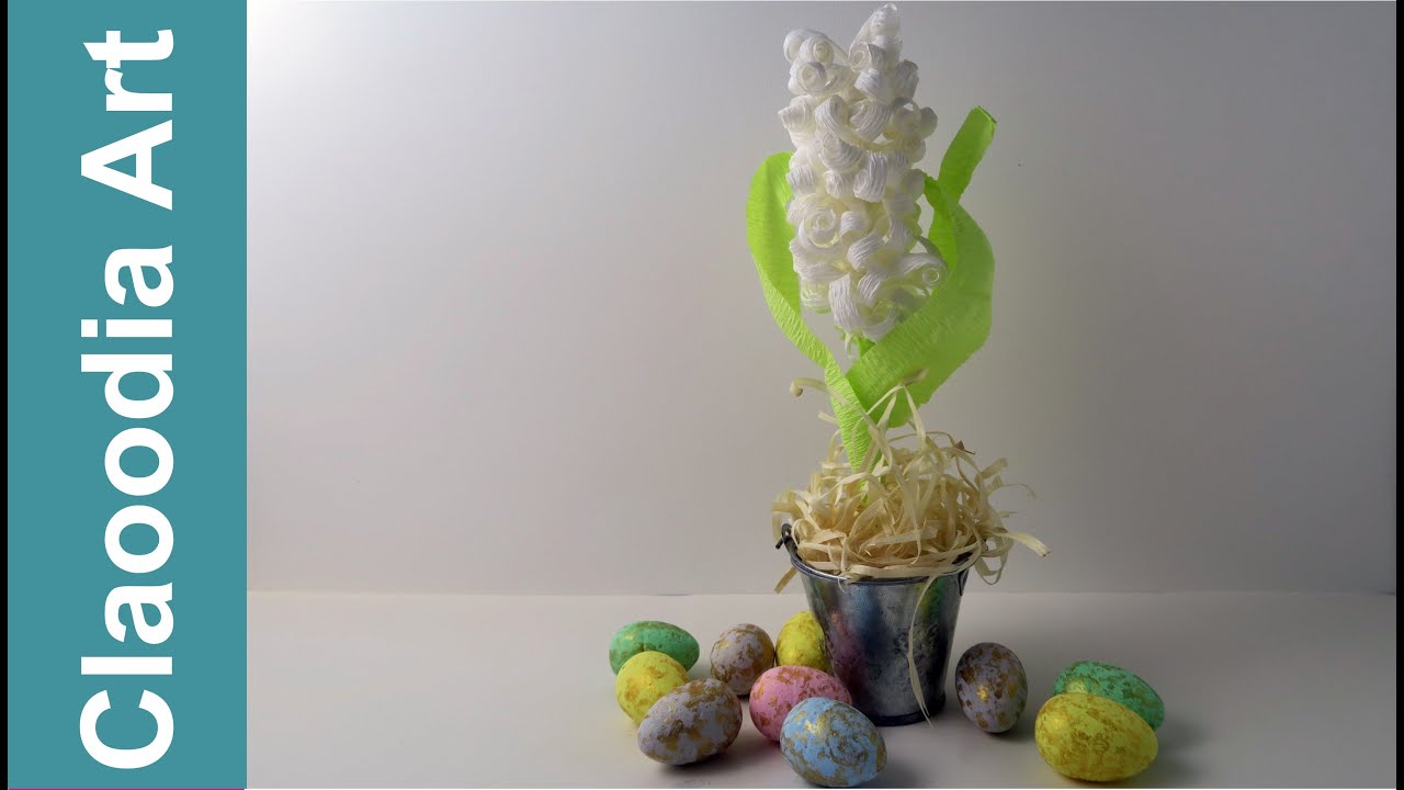 Hiacynt z krepiny (DIY hyacinth flower, crepe paper)