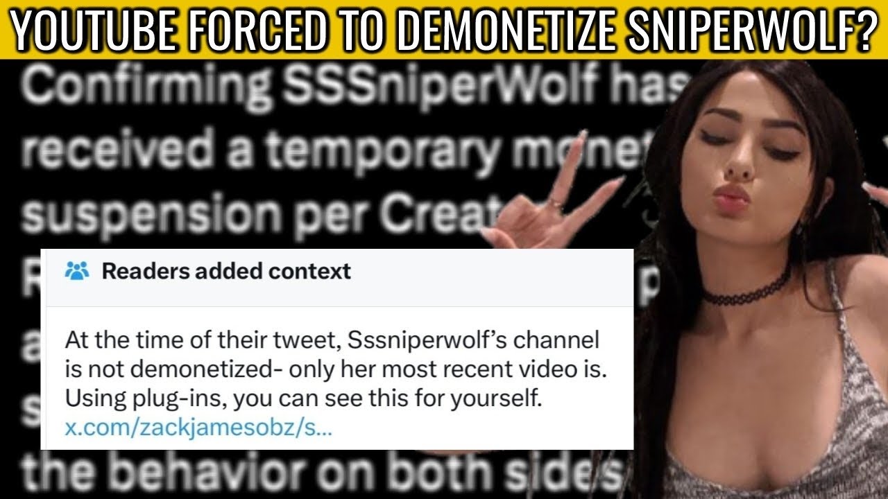 SSSniperwolf Finally DEMONETIZED After Youtube Gets Caught LYING