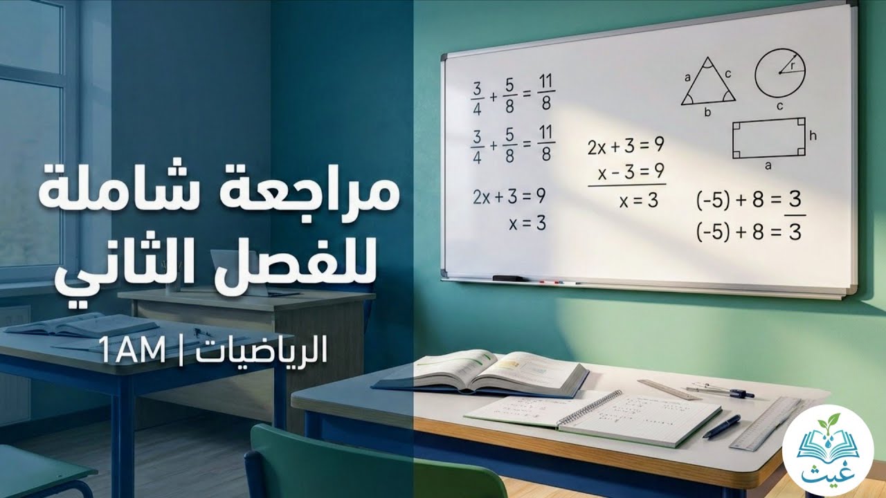 📚مراجعة رياضيات الفصل الثاني للسنة الأولى متوسط من خلال حل موضوع إختبار🌦