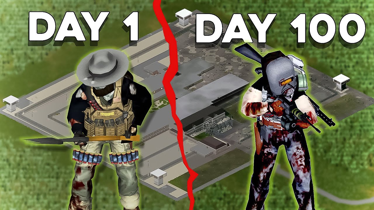 Living In The Prison For 100 Days! Project Zomboid Movie!