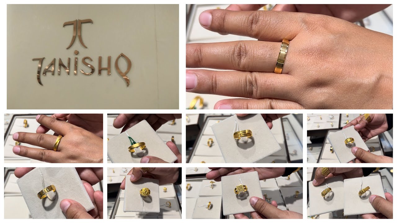Tanishq lightweight gold band ring for ladies and gents with price and weight | Daily wear gold ring