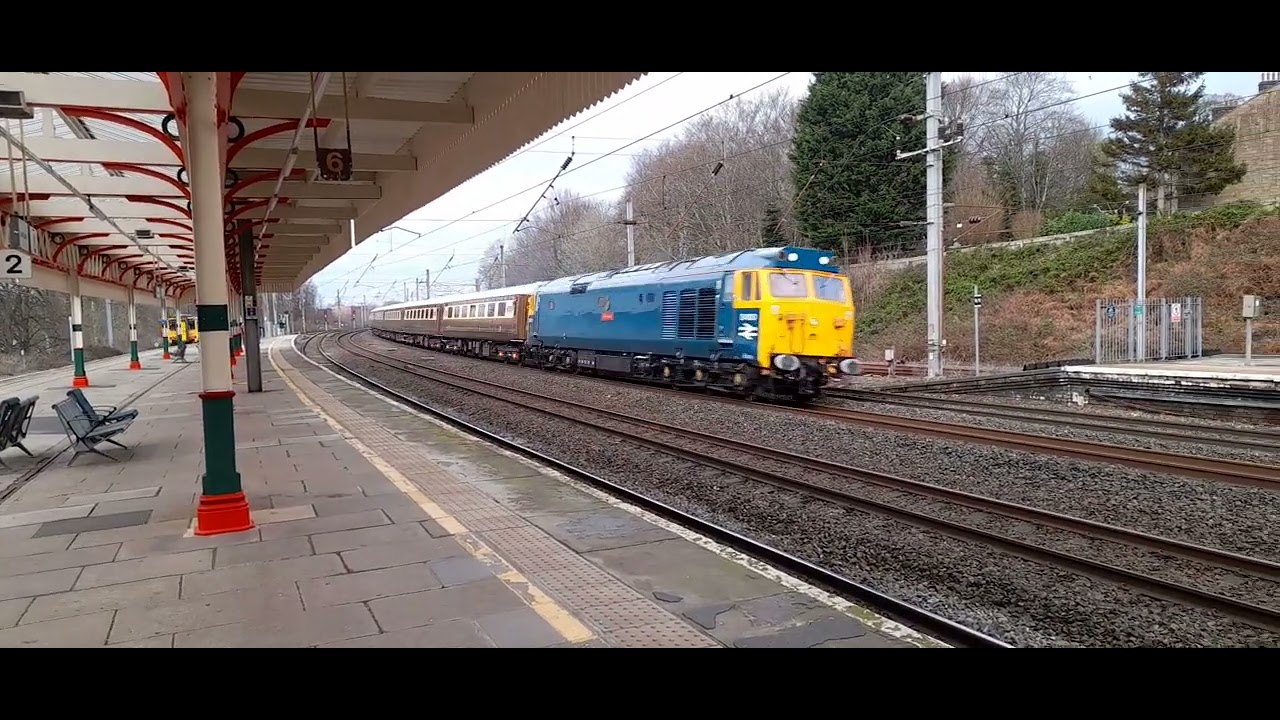   50050 top and tailed with 47805 5Z72 1353 Carnforth North Jn to Crewe H.S. Lancaster 18/2/26
