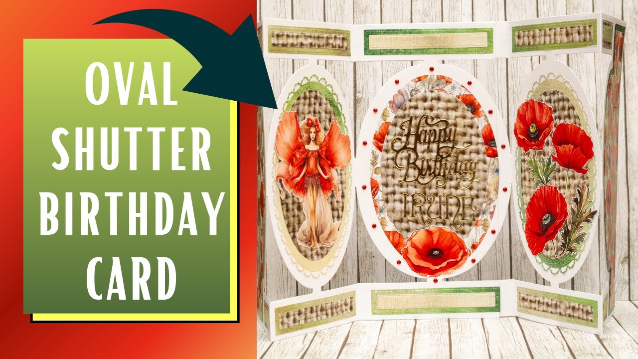 Super Fun OVAL SHUTTER Birthday Card Tattered Lace #relativelythoughtful
