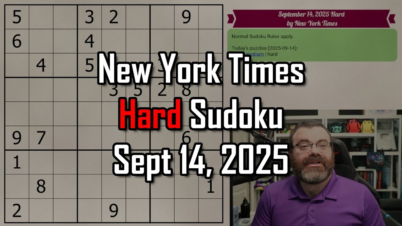 NYT Hard Sudoku Walkthrough | Sept 14, 2025