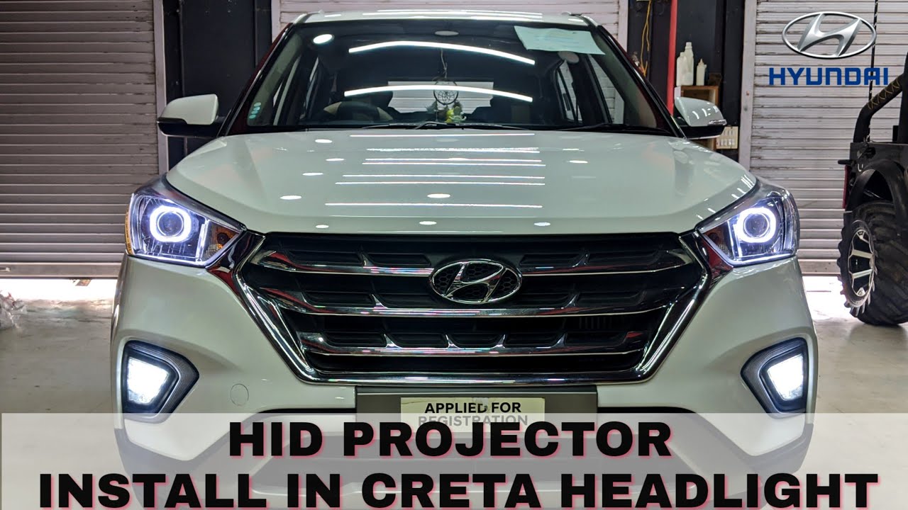 GENOME HID PROJECTOR INSTALL IN CRETA HEADLAMPS | AUTOVIA CARZSPA | NIKOL | AHMEDABAD