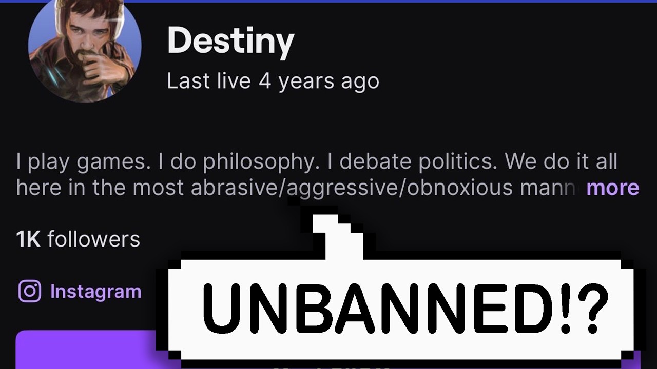 Destiny Gets UNBANNED on Twitch then this Happened | Destiny Responds to the UnBan