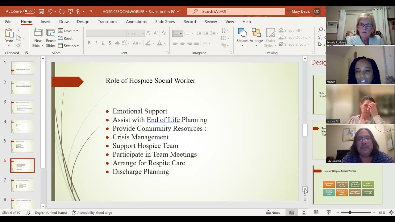 Hospice Social Work - Mary Davis, LMSW