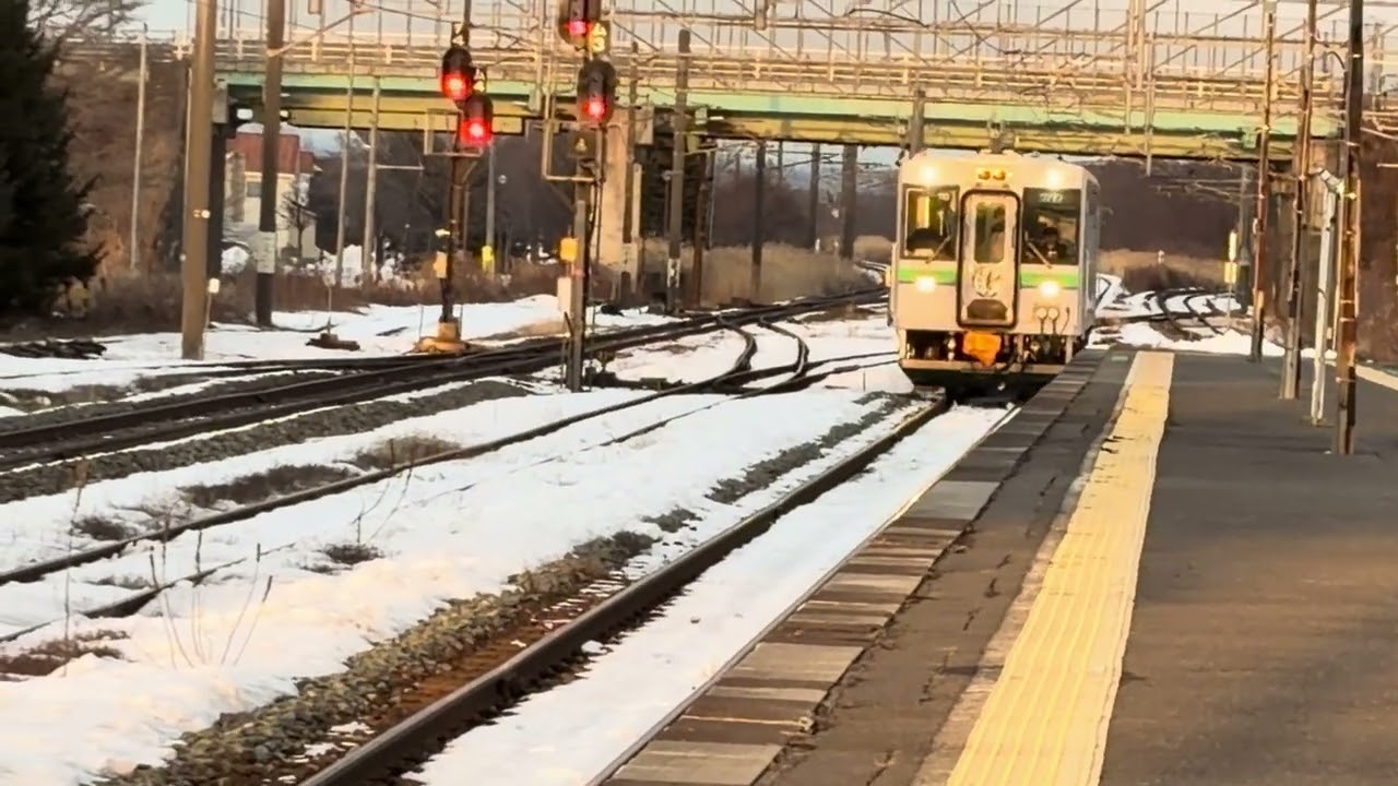 キハ150 鵡川竜ラッピング　沼ノ端駅　到着　(この動画から公開動画はiPhone17で撮影したものとなります。)