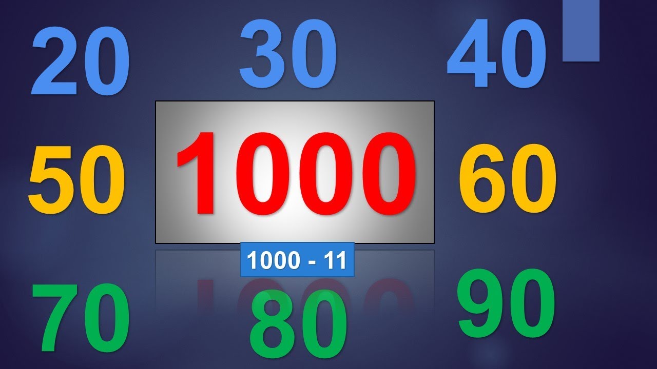 числа на русском языке 11 - 1000 за 6 минут