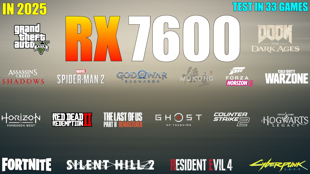 RX 7600 : Test in 33 Games in 2025 - Worth for Gaming?