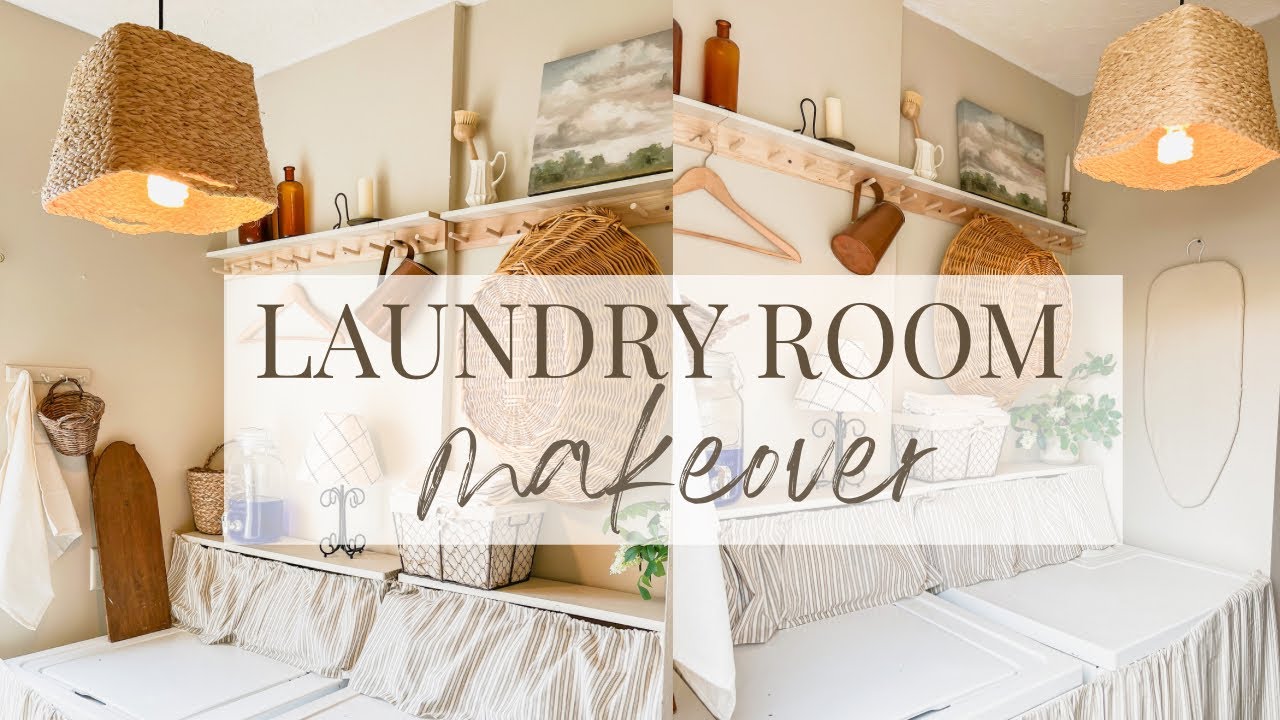 Simple Laundry Room | DIY Laundry Room Makeover | Cottage style Decor