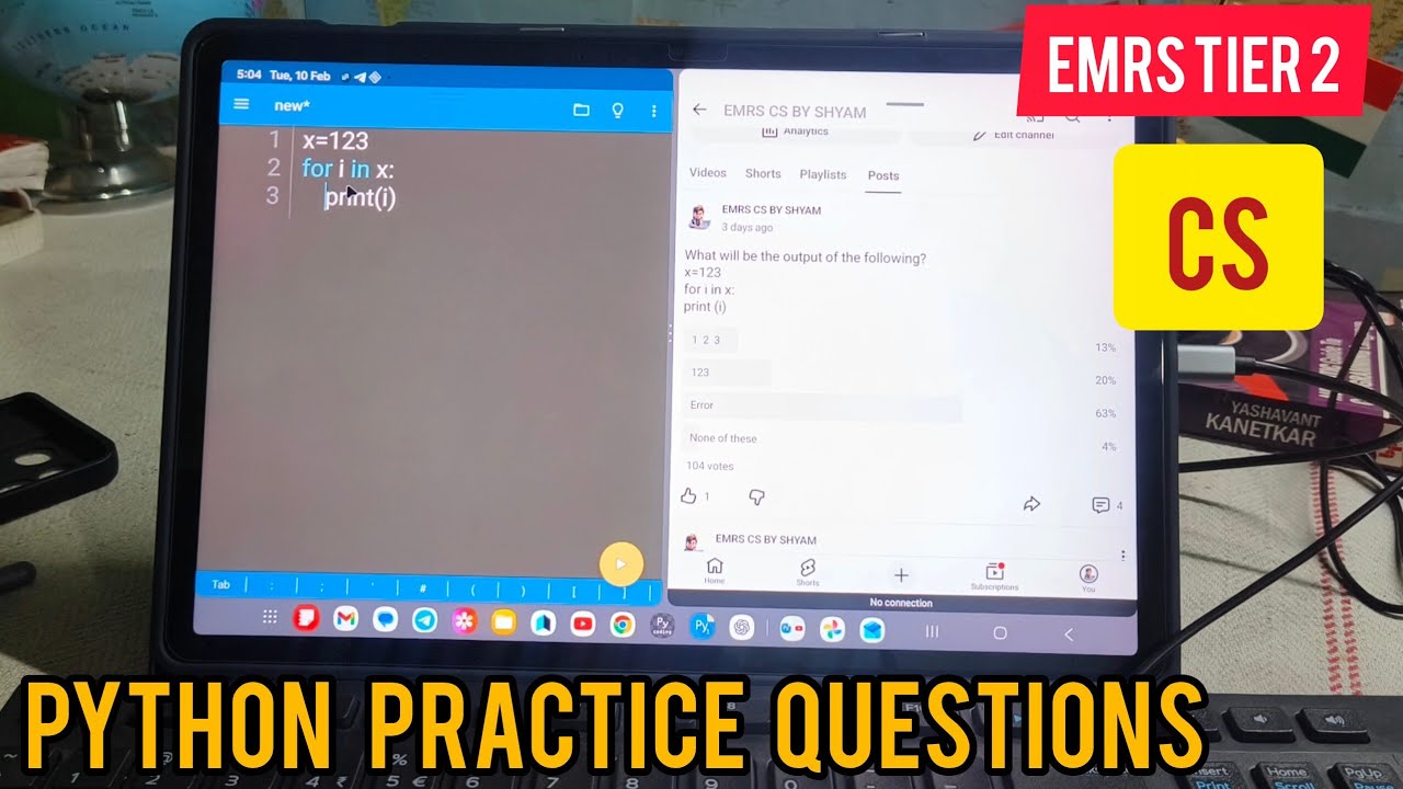 EMRS Tier 2 TGT PGT Computer Science | Python Practice Questions 💻 | Most Expected PYQs 2026 #emrs 🚀