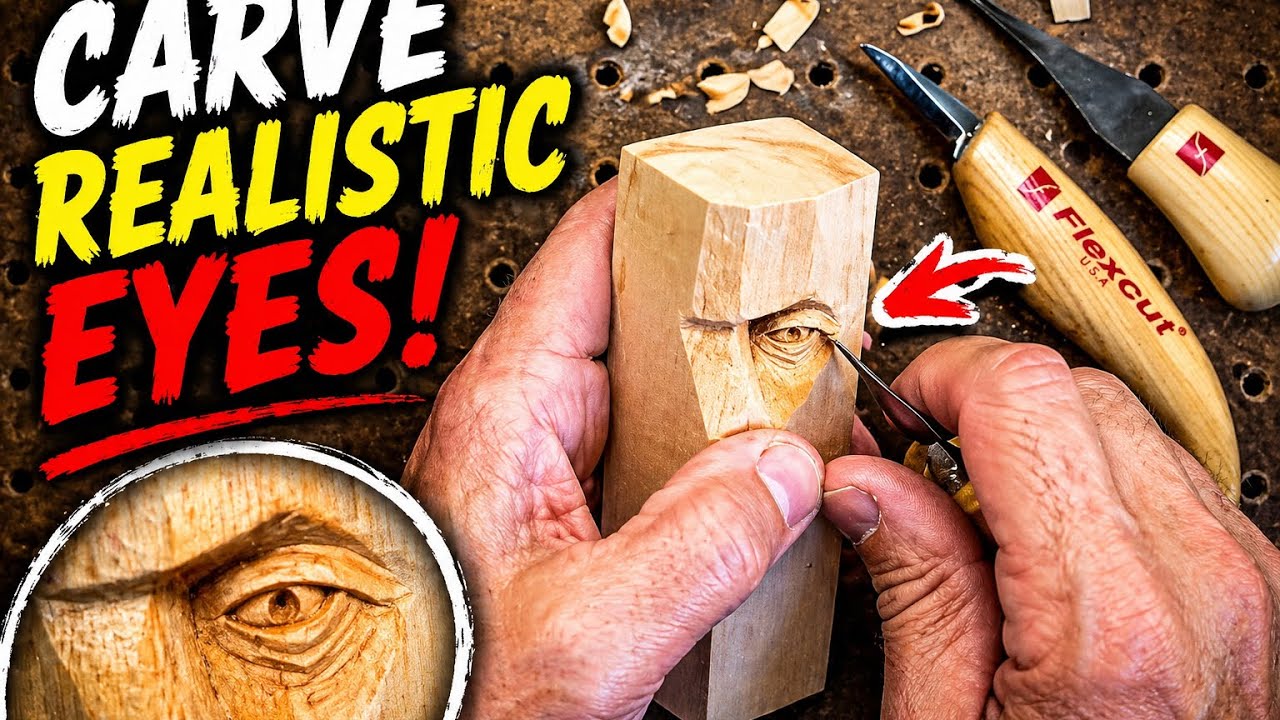 Eye carving How to using basswood-whittling