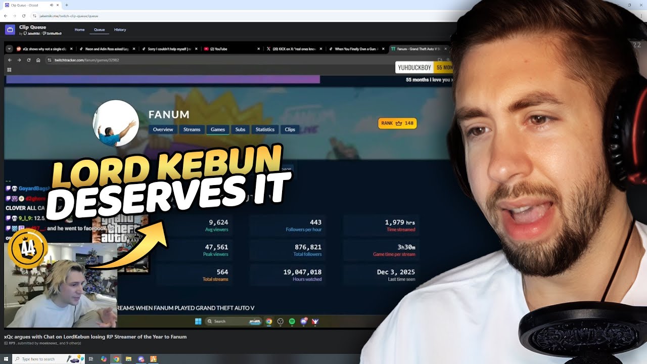 Kebun Reacts to xQc&rsquo;s Thoughts on the Best Roleplay Streamer of the Year and More! | ProdigyRP 2.7