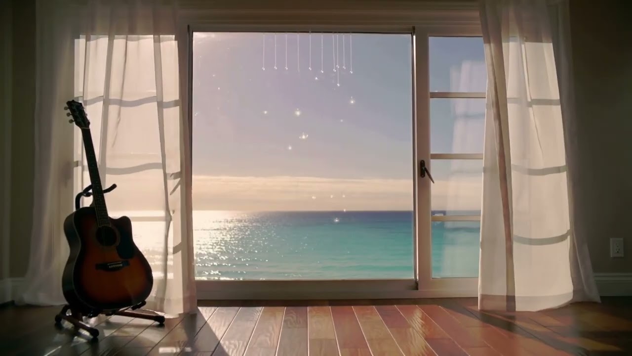 Lo-Fi Sunset Apartment Chill | Acoustic Guitar & Ocean Glow from the Window #sunsetlofi