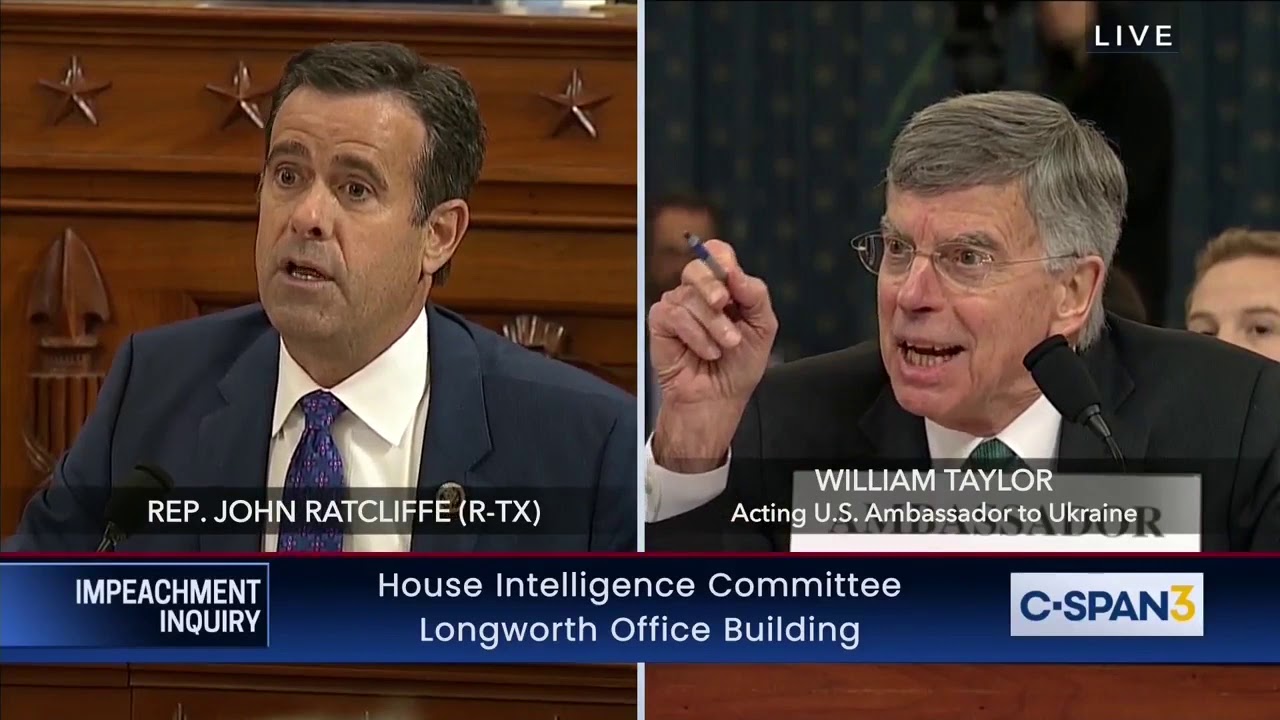 Ratcliffe Questions Taylor During Democrats' Impeachment Inquiry