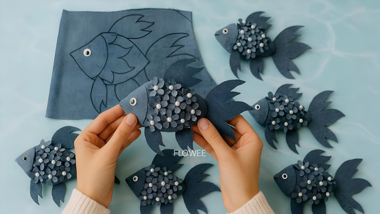 DIY Denim Fish Craft 🧵 | Creative Handmade Project with Old Jeans