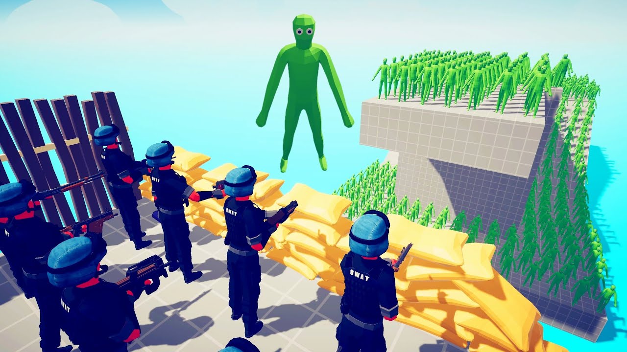 SWAT vs Zombie 100 Units - Totally Accurate Battle Simulator TABS