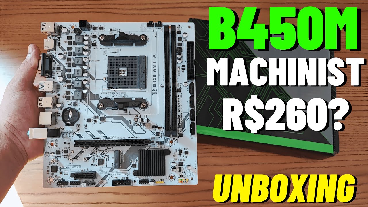 CHEGOU! B450M MACHINIST BRANCA AM4 DE R$260 DO ALIEXPRESS - UNBOXING...