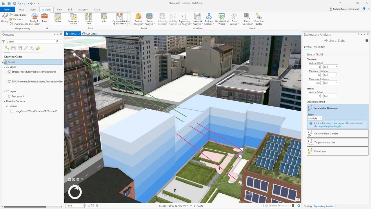 ArcGIS Pro Exploratory Analysis – Line of Sight Tool Basics